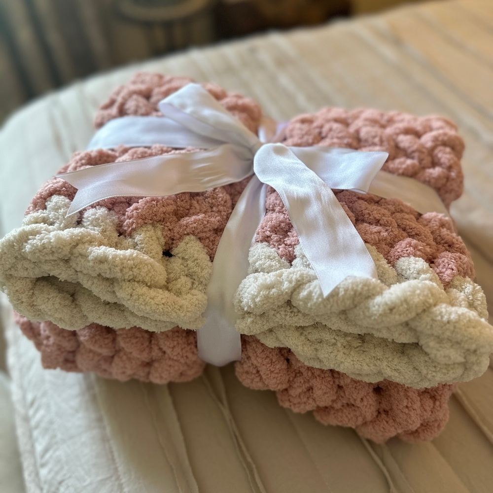 Hand Made Chunky Chenille Baby Blanket